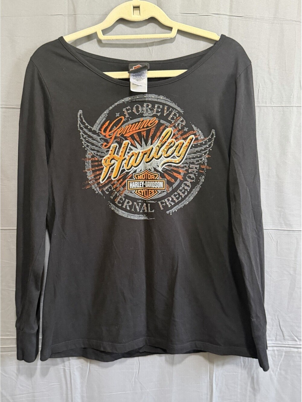 Harley-Davidson Women’s XL Black Long Sleeve Shirt Chi-Town Tinley Park